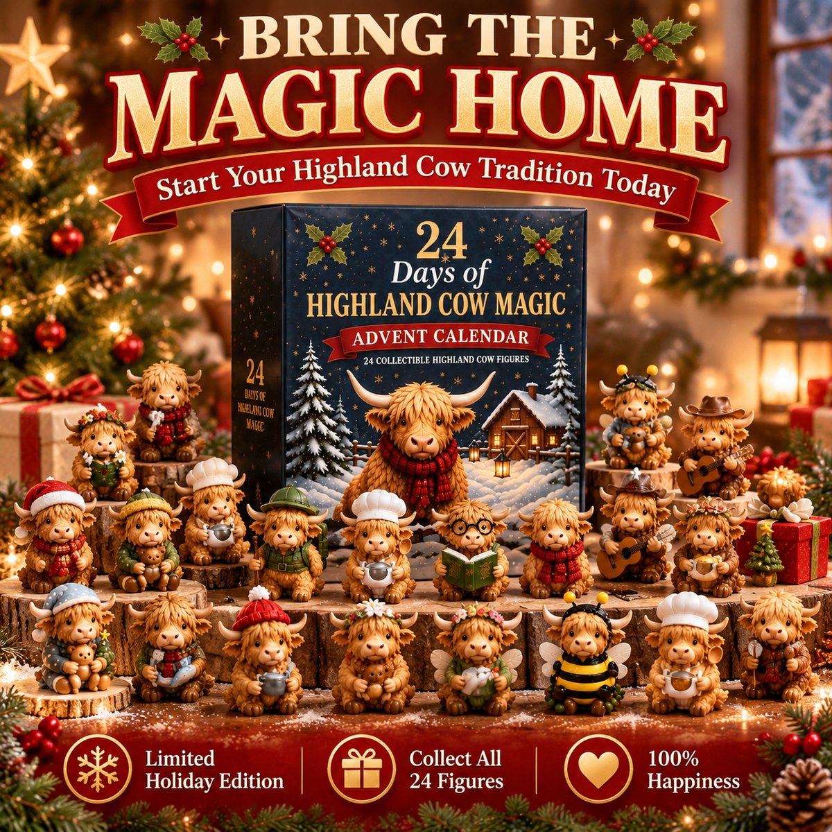 24 Days of Highland Cow Magic Advent Calendar