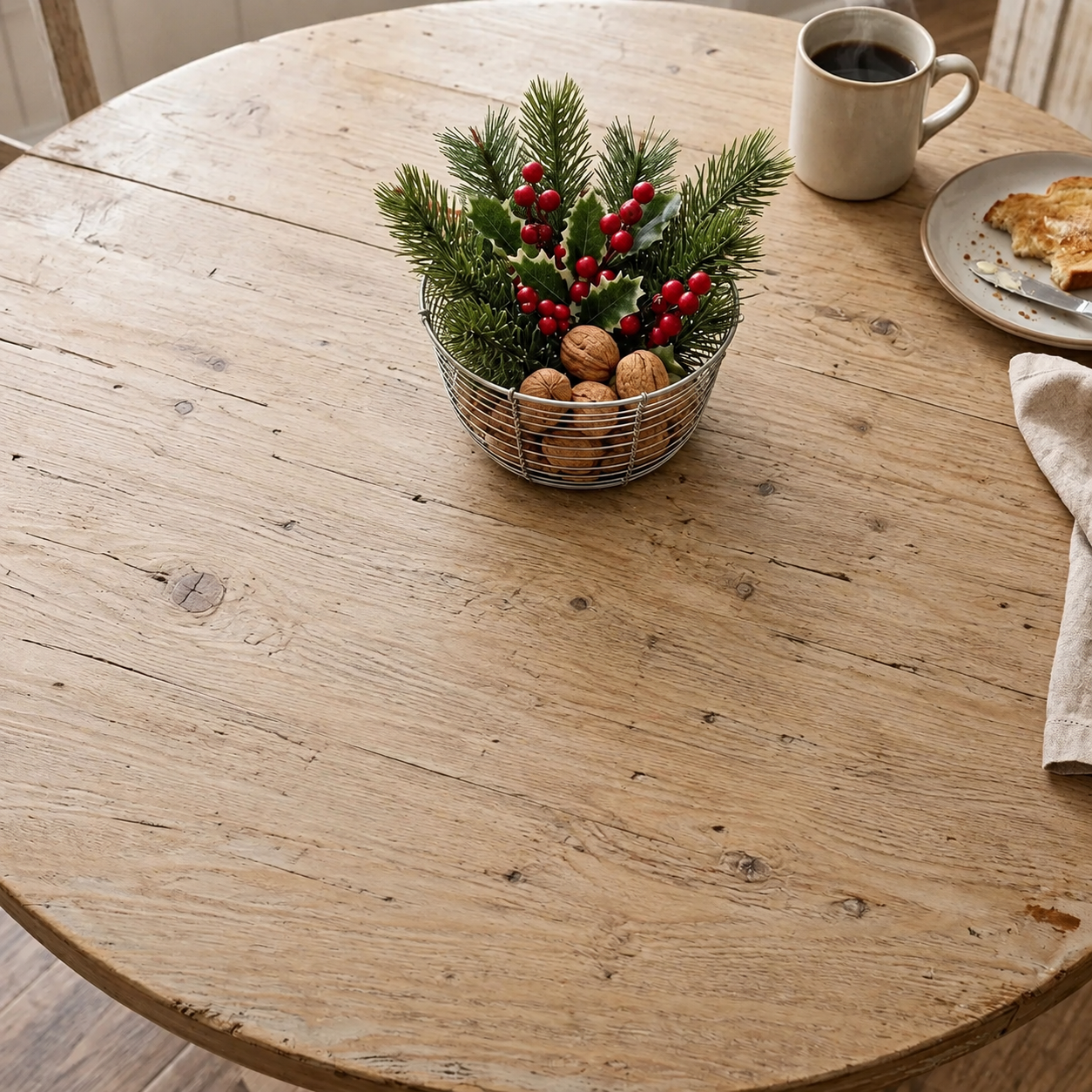 Wooden tabletop without the decorative star