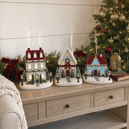 🏠 Christmas House Aroma Diffuser – Gentle Mist & Glowing Windows
