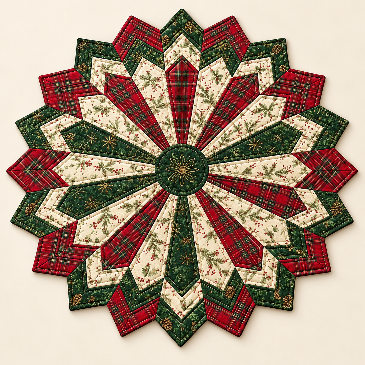 Overhead illustration of the star-shaped decorative design