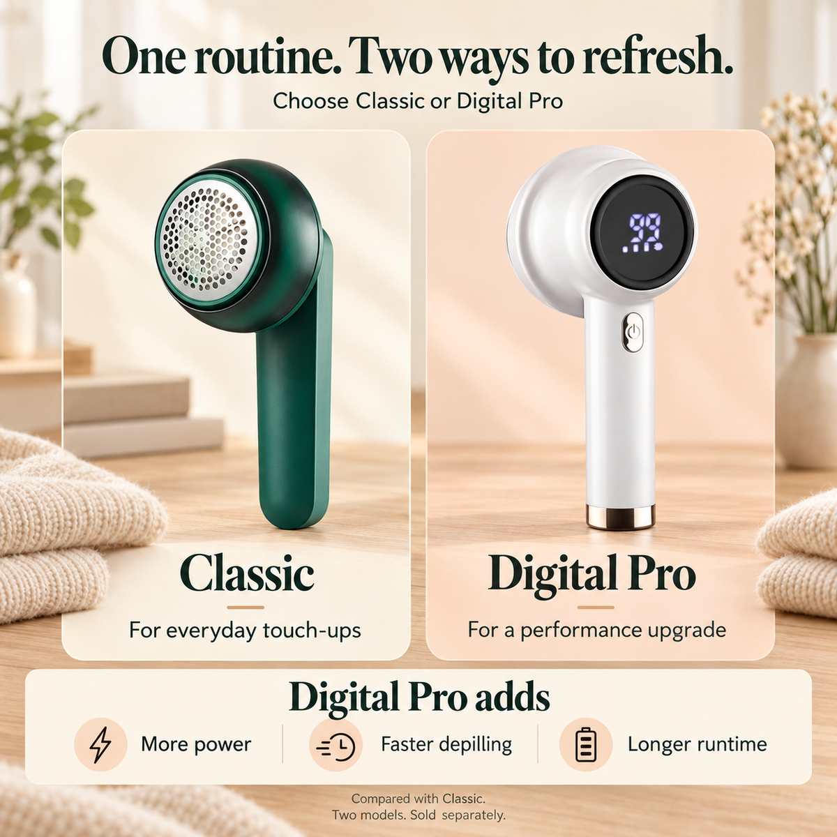 Rechargeable Fabric Shaver & Lint Remover — 3–6 Hour Battery Life