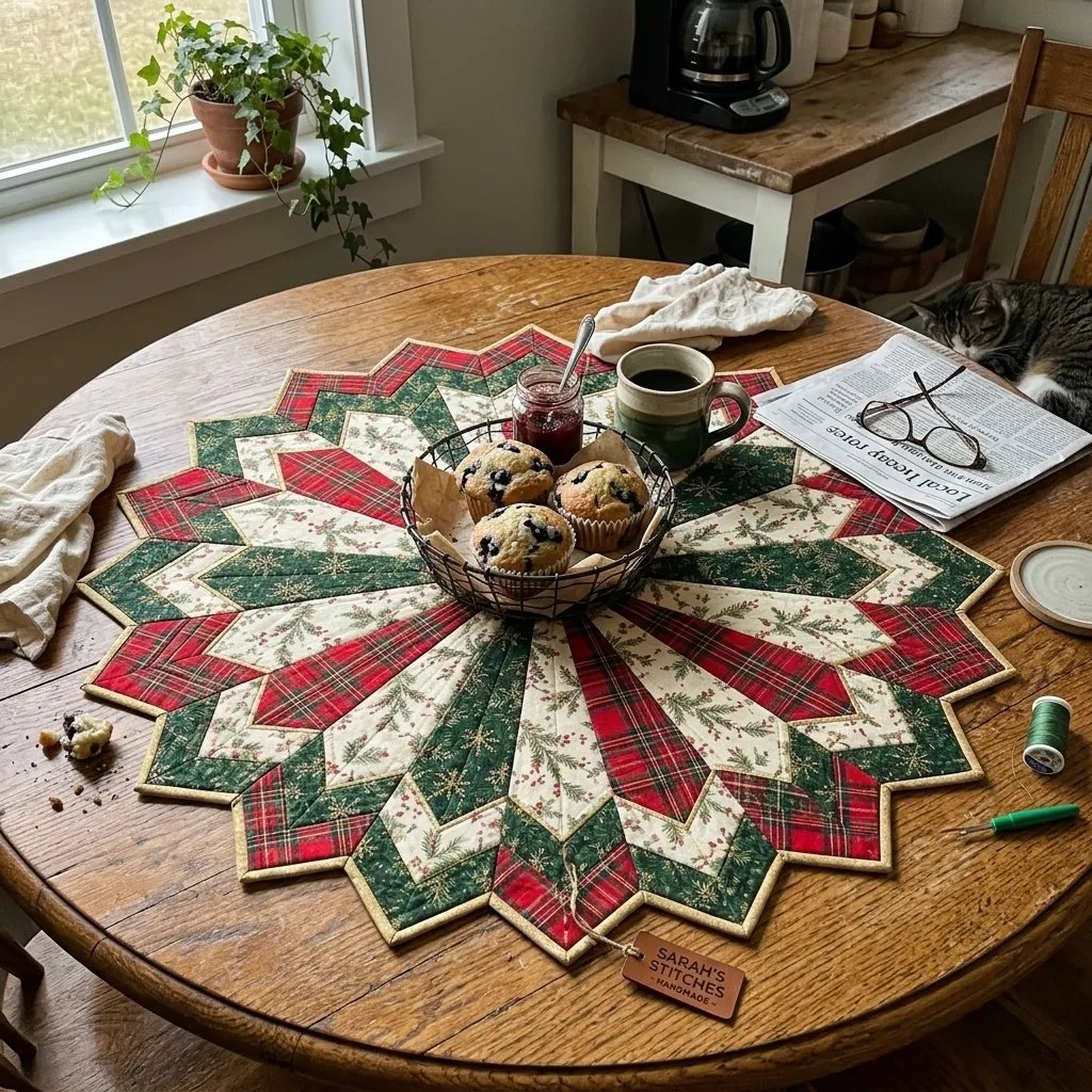 🎄 Limited-Time 50% OFF | Christmas Star Table Mat – Ready-Made or DIY Fabric Kit-1