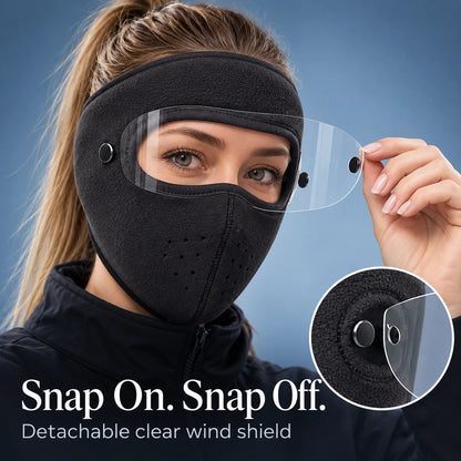 ❄️ 50% OFF | Cozy Fleece Winter Face Mask with Removable Clear Eye Shield-1