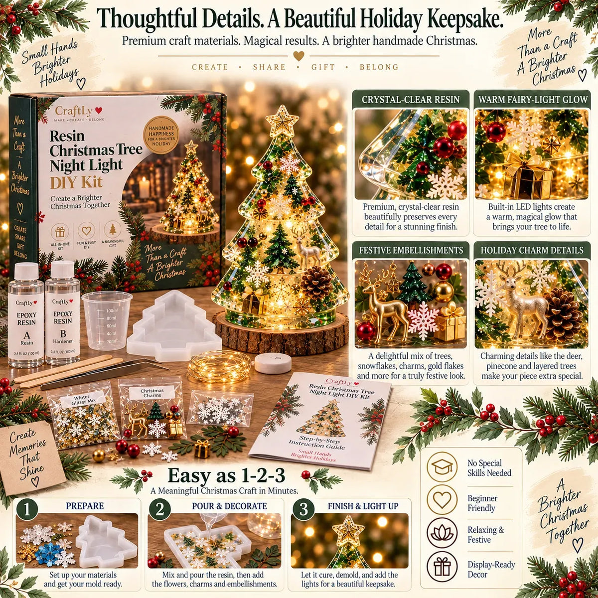 🎄 DIY Christmas Tree Night Light Kit 💕