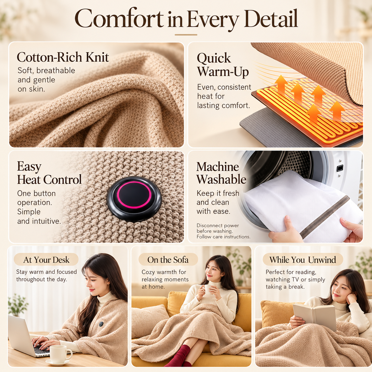 🔥 Today 50% Off 🔥 Wearable Heated Shawl — Your Everyday Layer of Warmth