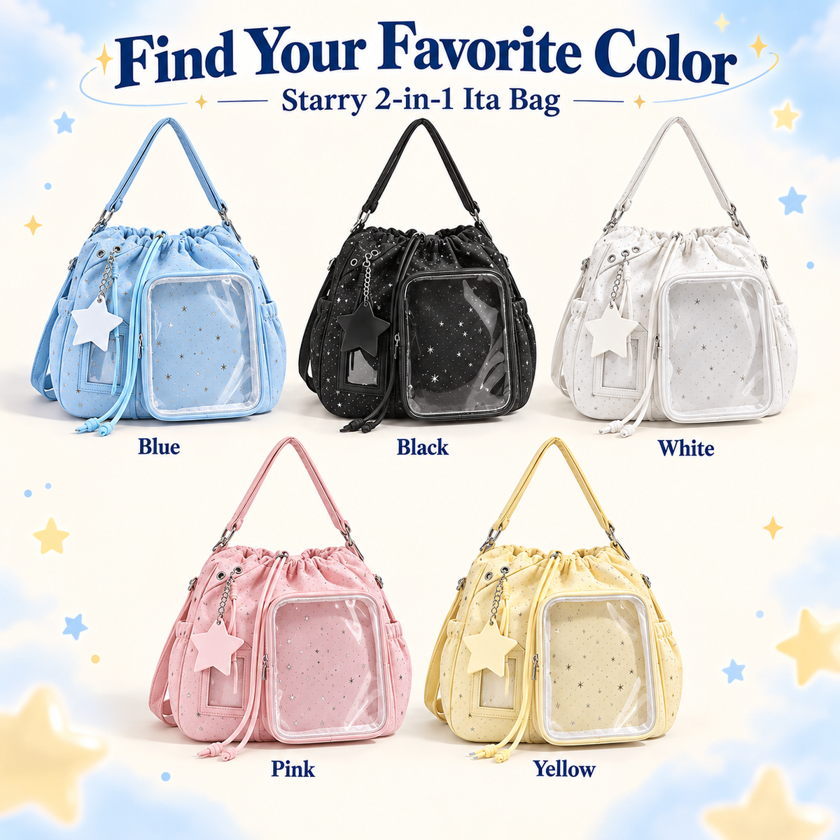 ✨ Limited-Time 50% OFF | Starry 2-in-1 Ita Bag – Carry Your Favorites