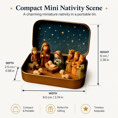 ✝️ Mini Nativity Scene in a Keepsake Tin – A Little Christmas Tradition-1