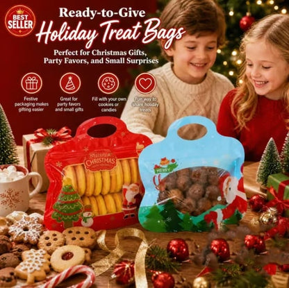 🎄 50% OFF | Christmas Self-Sealing Treat Bags – Cute Holiday Bags for Cookies & Candy 🎁