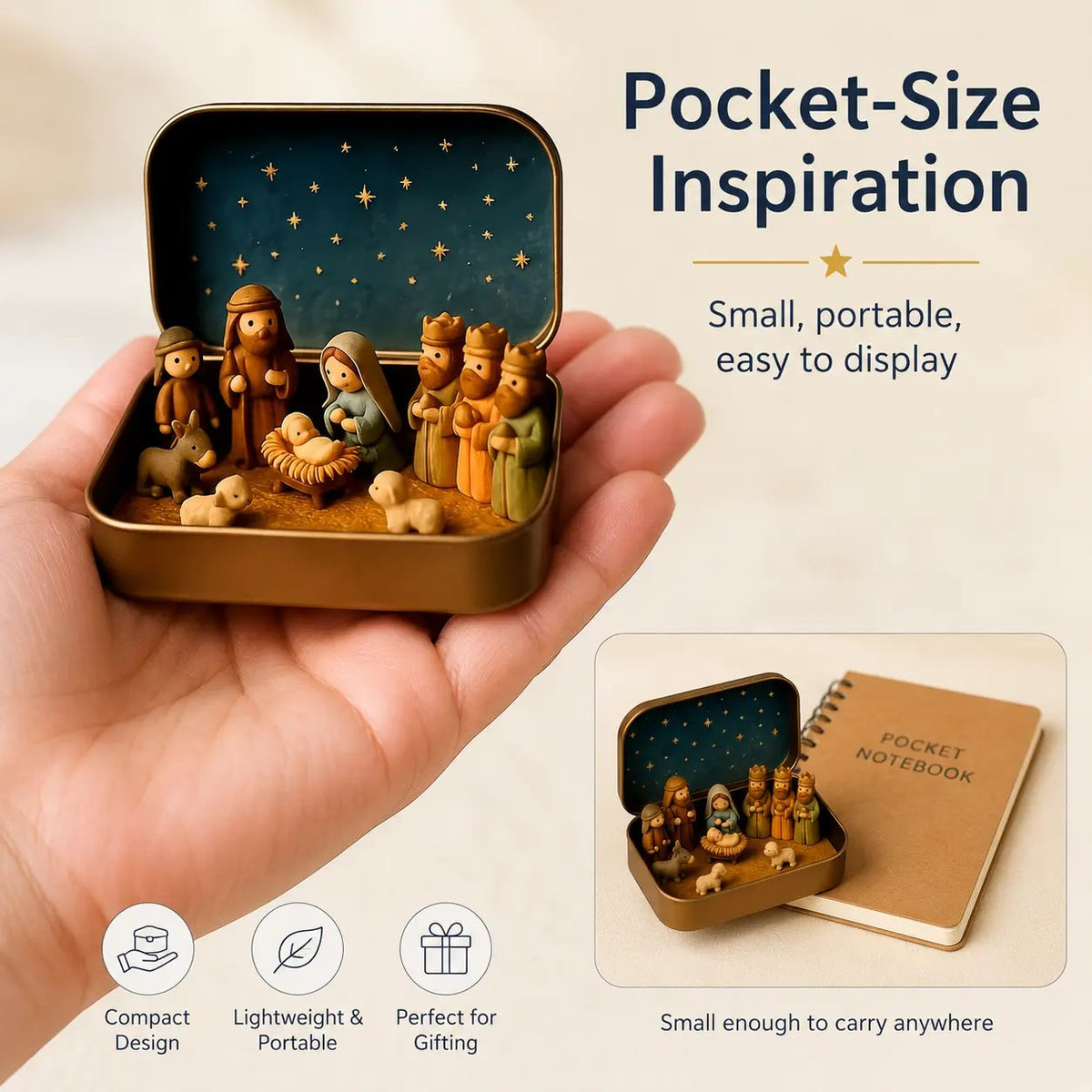 ✝️ Mini Nativity Scene in a Keepsake Tin – A Little Christmas Tradition-1