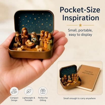 ✝️ Mini Nativity Scene in a Keepsake Tin – A Little Christmas Tradition-1