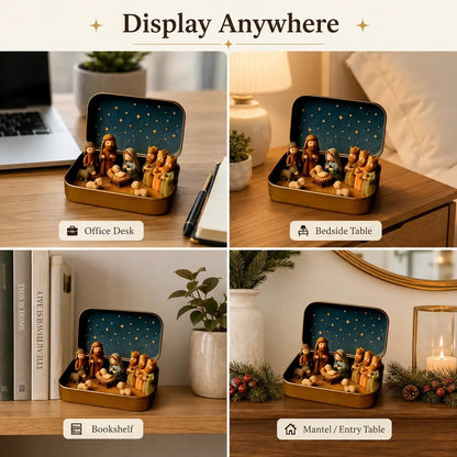 ✝️ Mini Nativity Scene in a Keepsake Tin – A Little Christmas Tradition-1