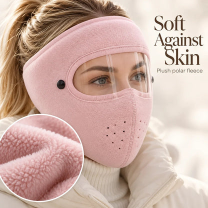 ❄️ 50% OFF | Cozy Fleece Winter Face Mask with Removable Clear Eye Shield-1