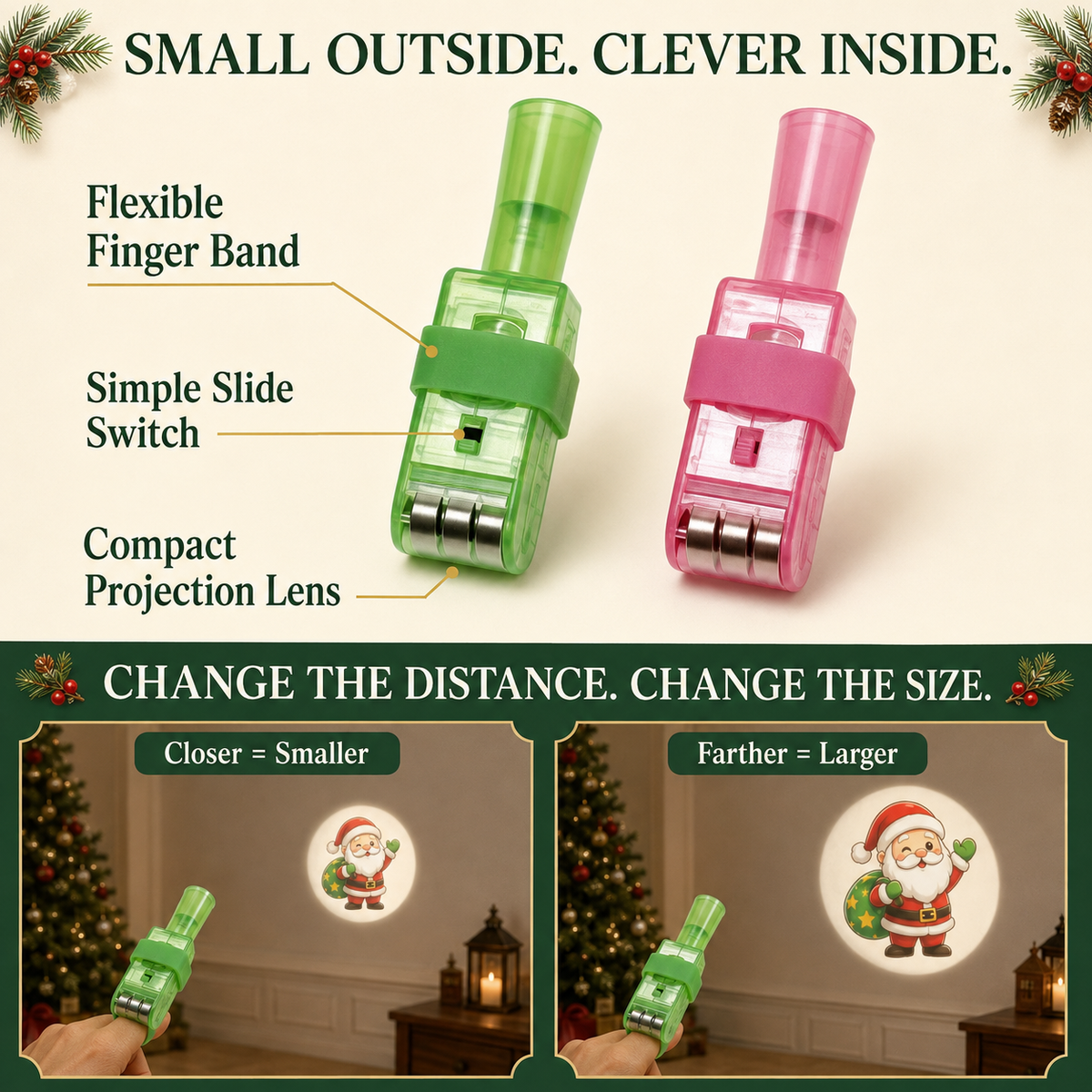🎄 Christmas Finger Projector Lights – Stocking Stuffers & Party Favors