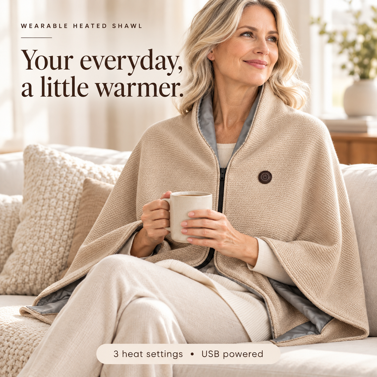 🔥 Today 50% Off 🔥 Wearable Heated Shawl — Your Everyday Layer of Warmth