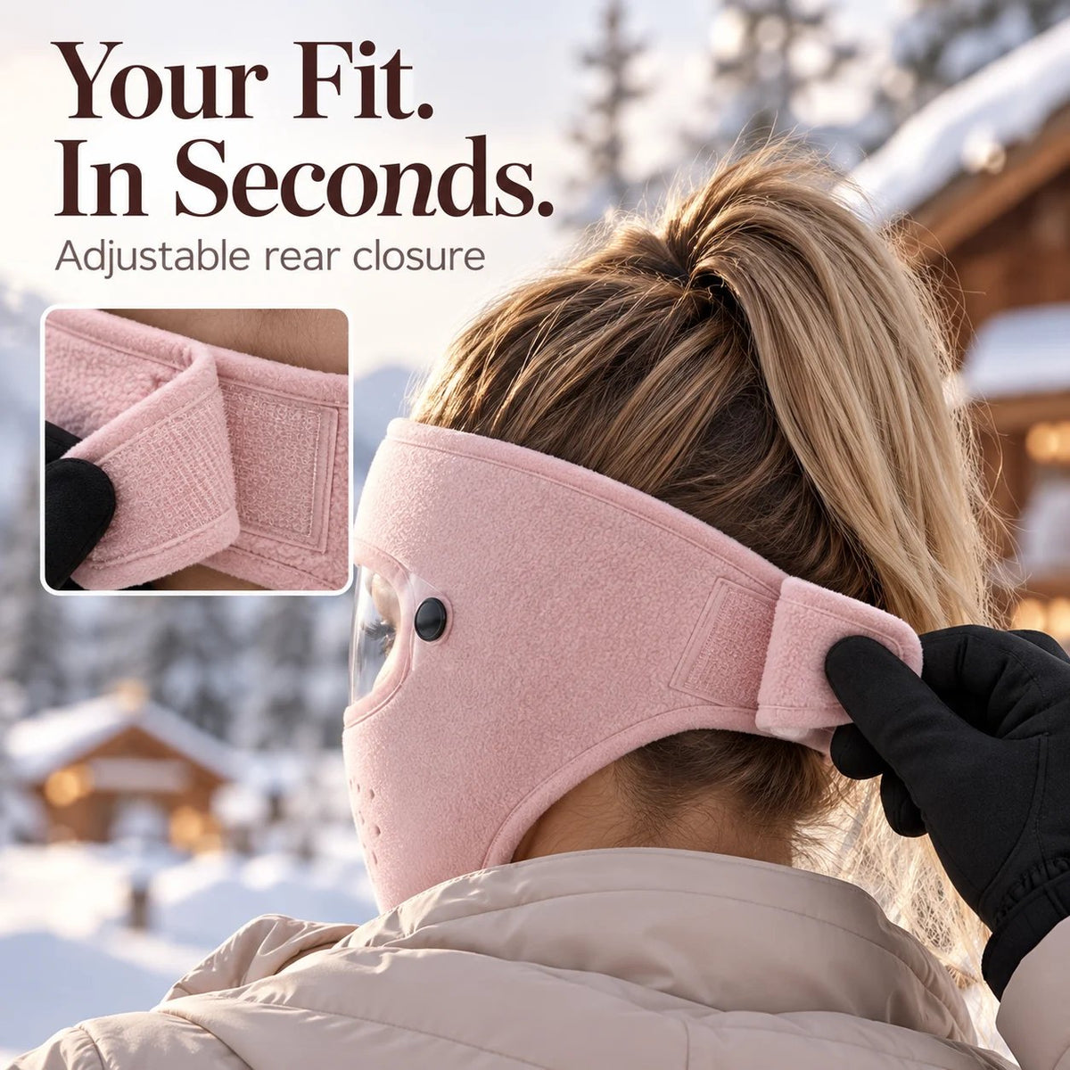 ❄️ 50% OFF | Cozy Fleece Winter Face Mask with Removable Clear Eye Shield-1