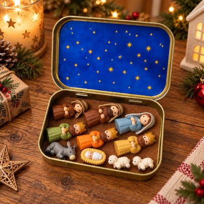 ✝️ Mini Nativity Scene in a Keepsake Tin – A Little Christmas Tradition-1