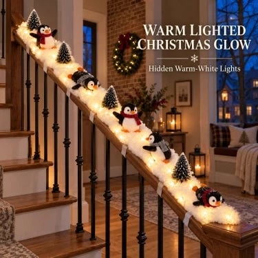 🐧The Penguin Staircase | Light-Up Christmas Decor ✨-1