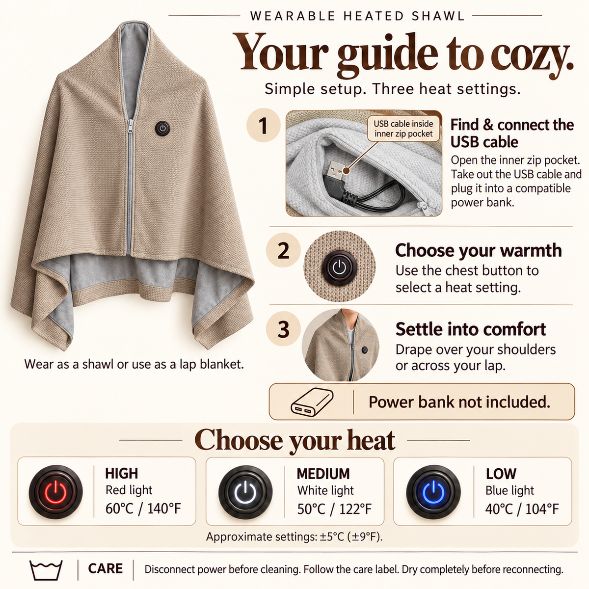 🔥 Today 50% Off 🔥 Wearable Heated Shawl — Your Everyday Layer of Warmth