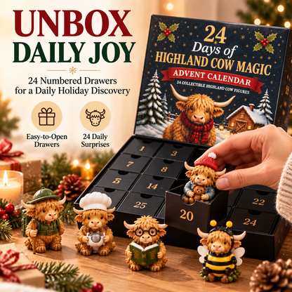 24 Days of Highland Cow Magic Advent Calendar