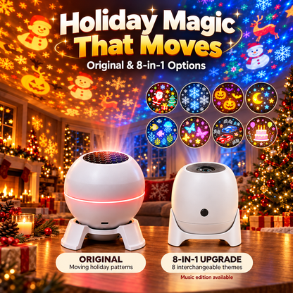 Limited-Time Offer: 50% OFF✨Moving Holiday Pattern Projector – 8-Theme & Music Options