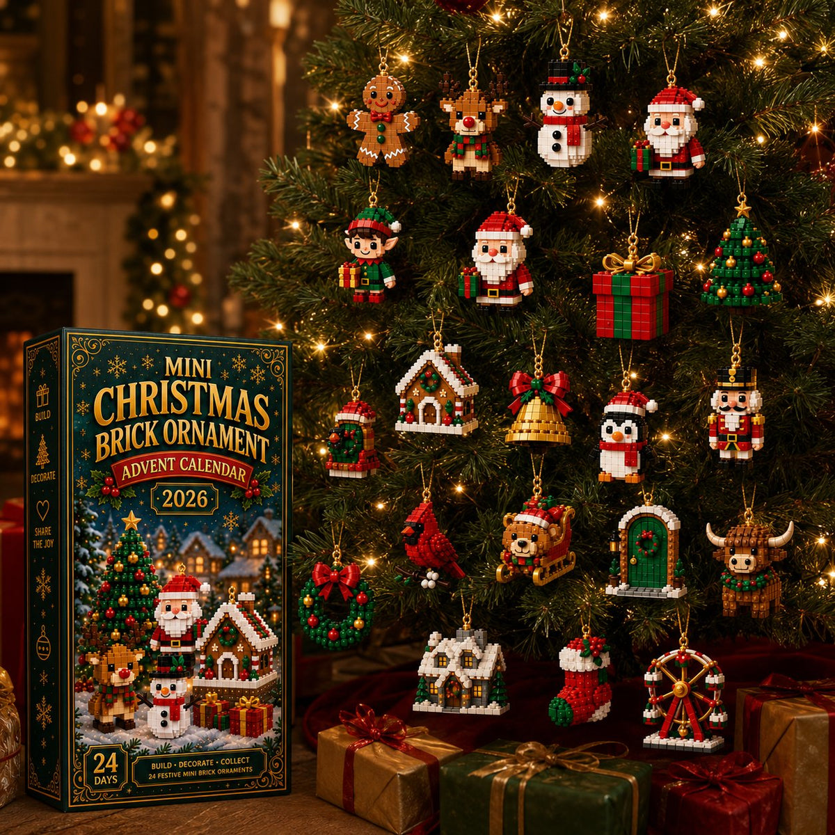 🎄 Christmas Special – 24-Day Mini Brick Ornament Advent Calendar