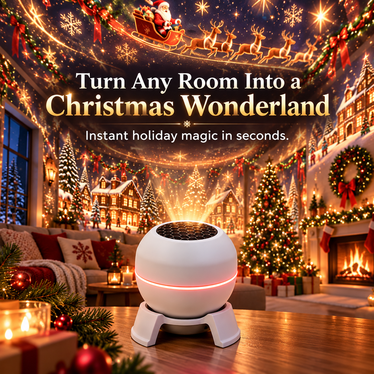✨ Christmas Projection Night Light – Turn Your Room Into a Holiday Wonderland-1