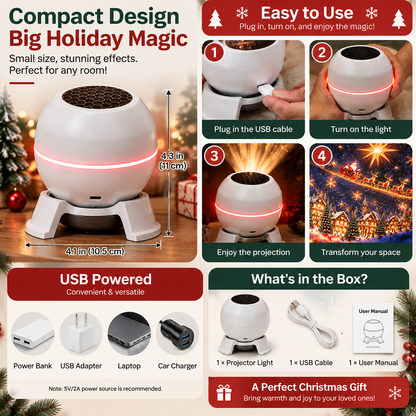 ✨ Christmas Projection Night Light – Turn Your Room Into a Holiday Wonderland-1
