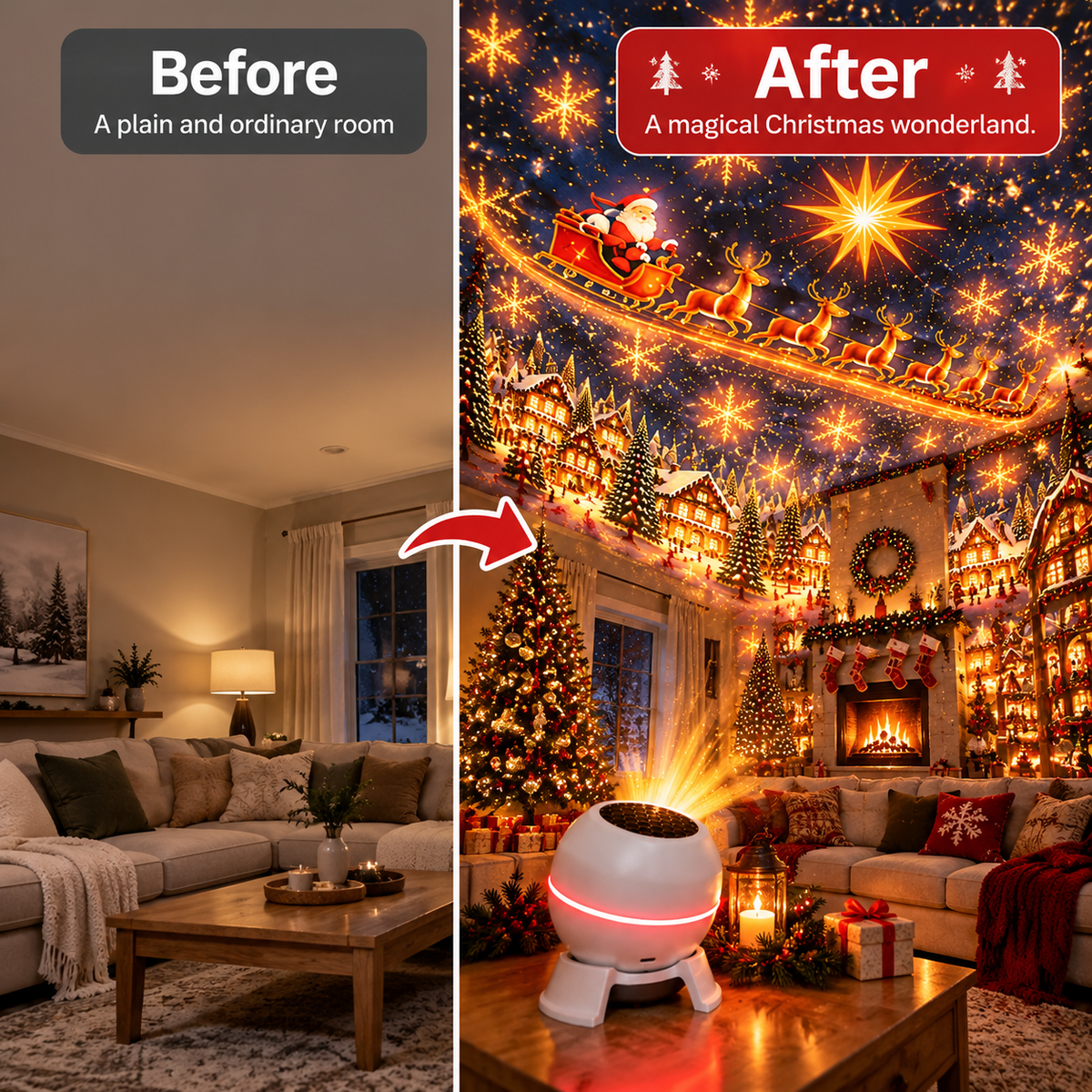 ✨ Christmas Projection Night Light – Turn Your Room Into a Holiday Wonderland-1