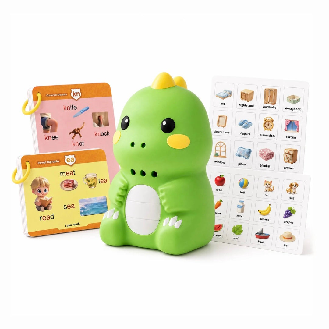 🦕Talking Dino – Interactive Learning Toy with Picture Cards & Stickers