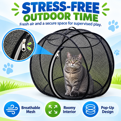 🐱🌿  A Little Adventure for Your Cat – Breathable Pop-Up Playpen-1