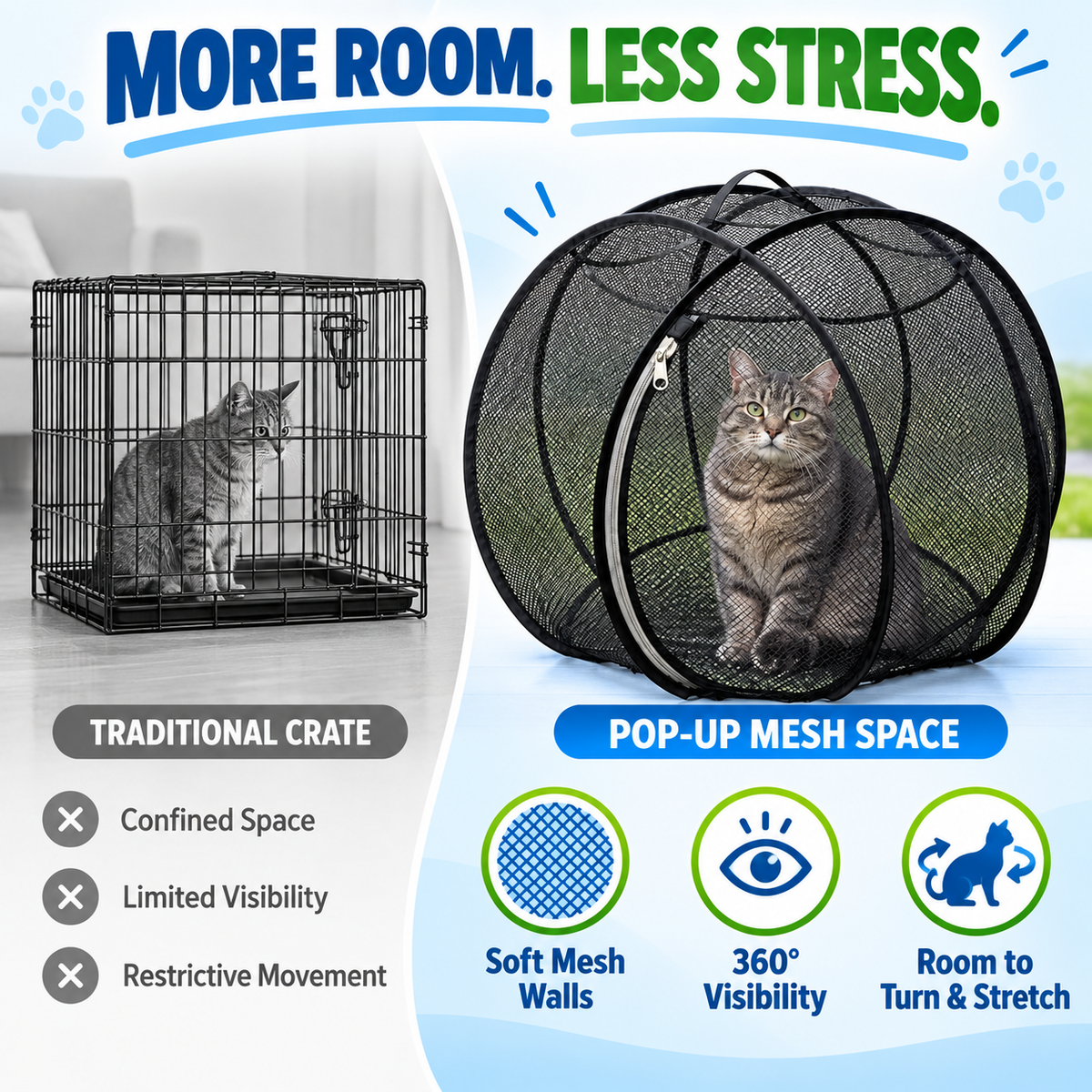 🐱🌿  A Little Adventure for Your Cat – Breathable Pop-Up Playpen-1
