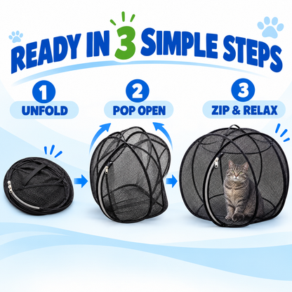 🐱🌿  A Little Adventure for Your Cat – Breathable Pop-Up Playpen-1