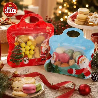 🎄 50% OFF | Christmas Self-Sealing Treat Bags – Cute Holiday Bags for Cookies & Candy 🎁