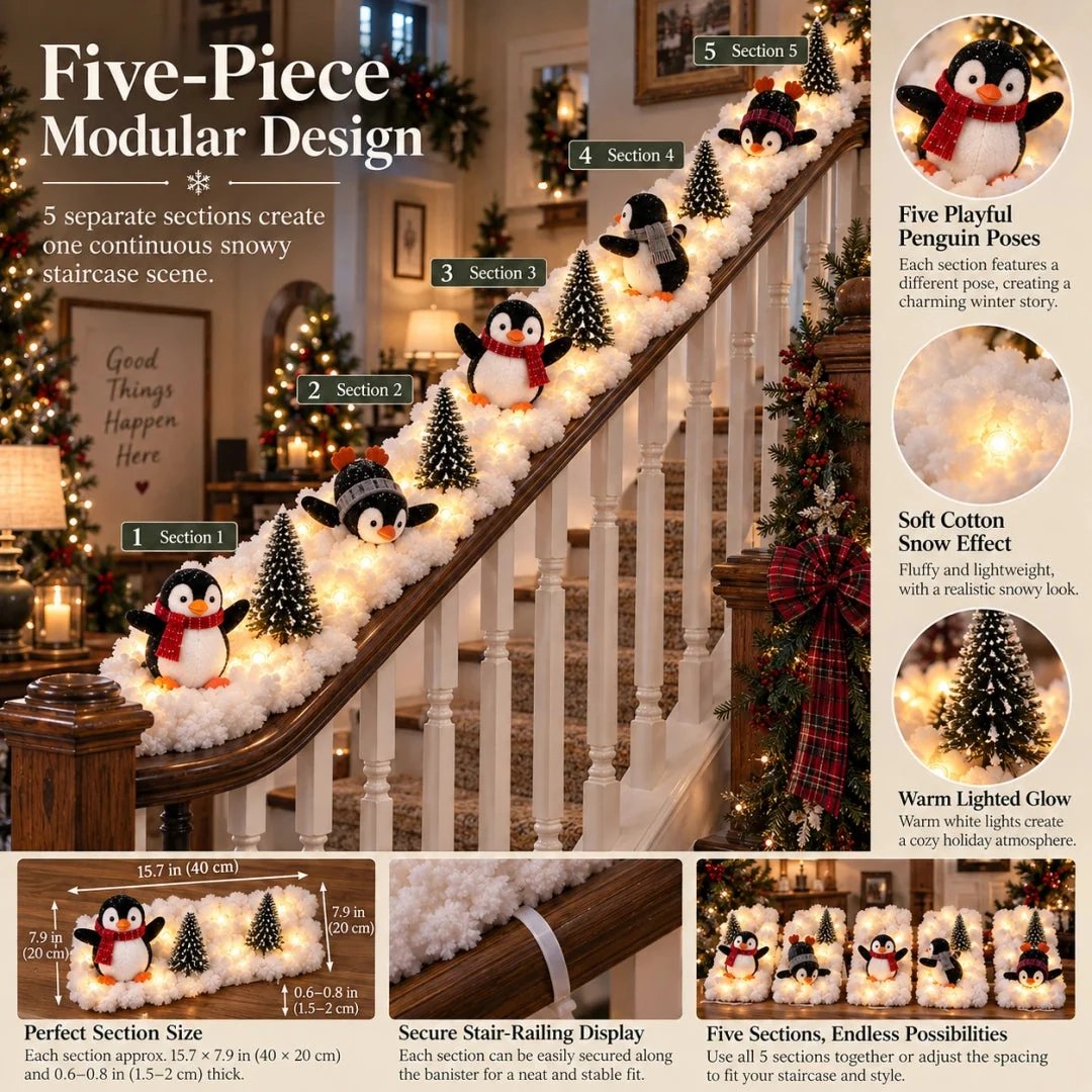 🐧The Penguin Staircase | Light-Up Christmas Decor ✨-1
