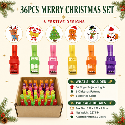 🎄 Christmas Finger Projector Lights – Stocking Stuffers & Party Favors