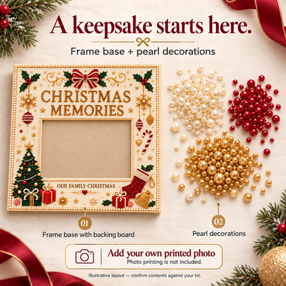 🎄❤️ DIY Christmas Pearl Art Photo Frame – Create Memories Together-1