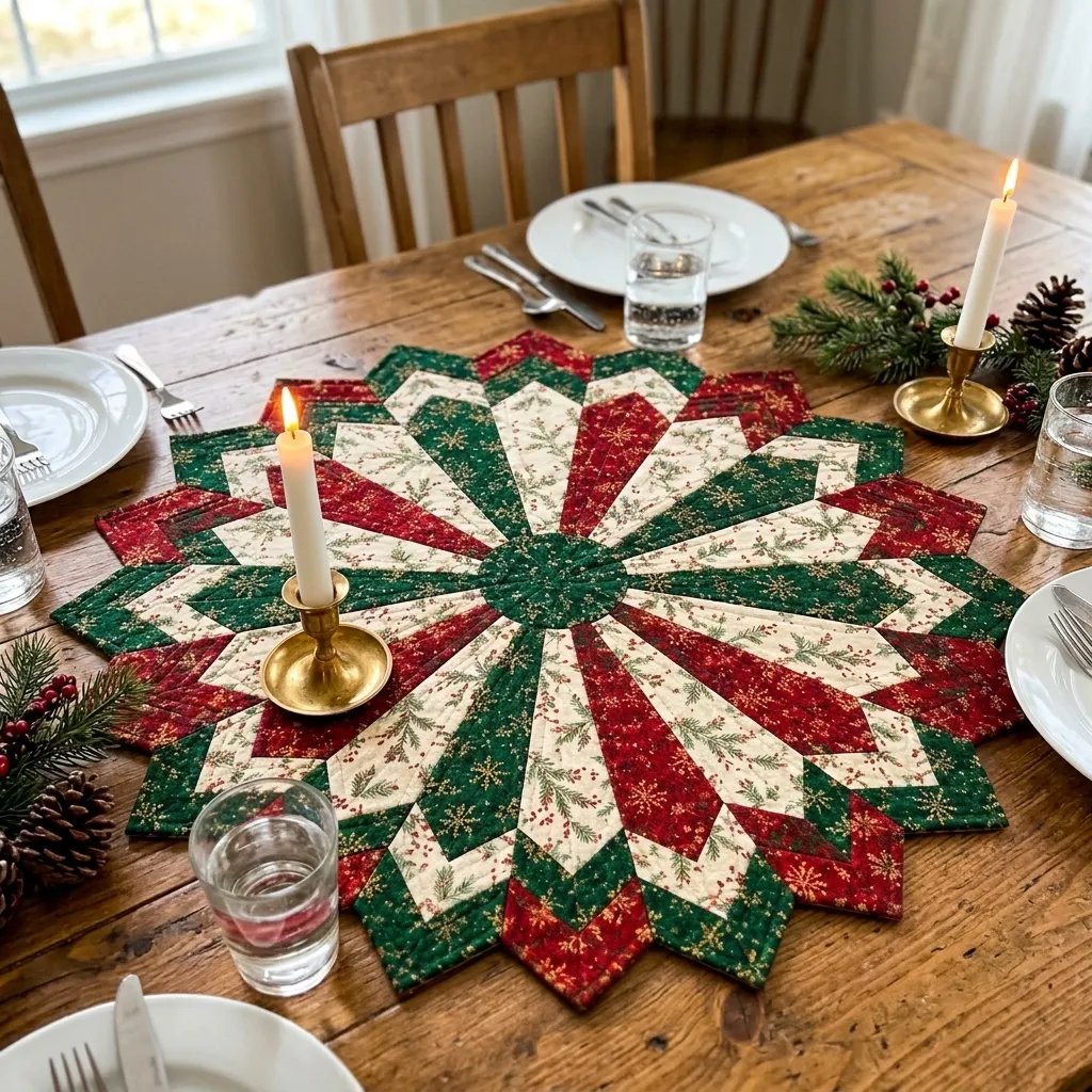 🎄 Limited-Time 50% OFF | Christmas Star Table Mat – Ready-Made or DIY Fabric Kit-1