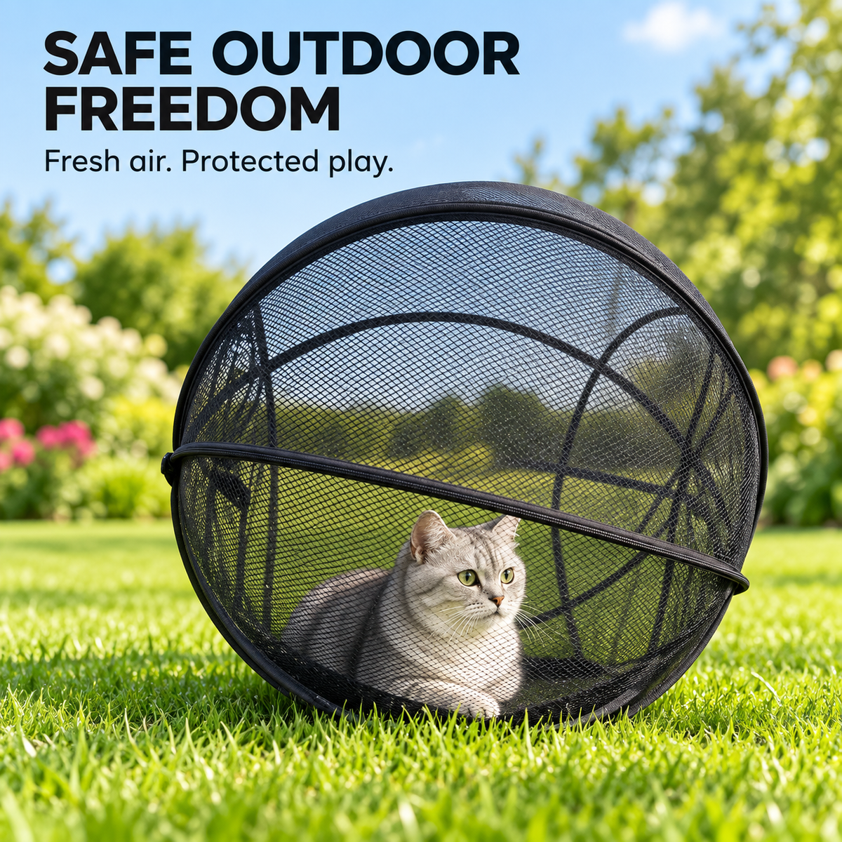 🐱🌿  A Little Adventure for Your Cat – Breathable Pop-Up Playpen-1