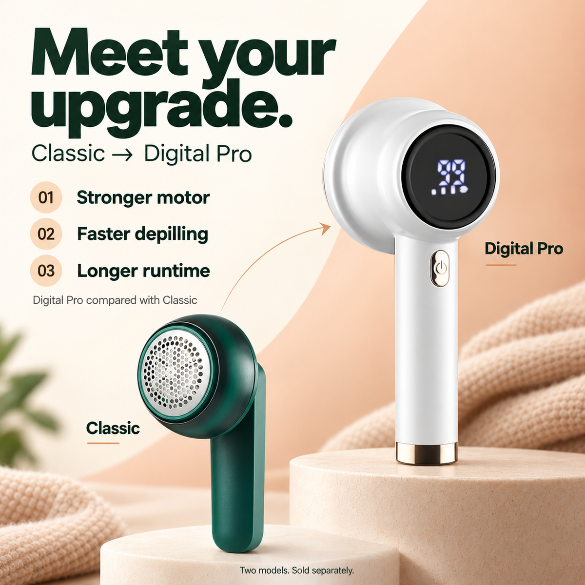 Rechargeable Fabric Shaver & Lint Remover — 3–6 Hour Battery Life