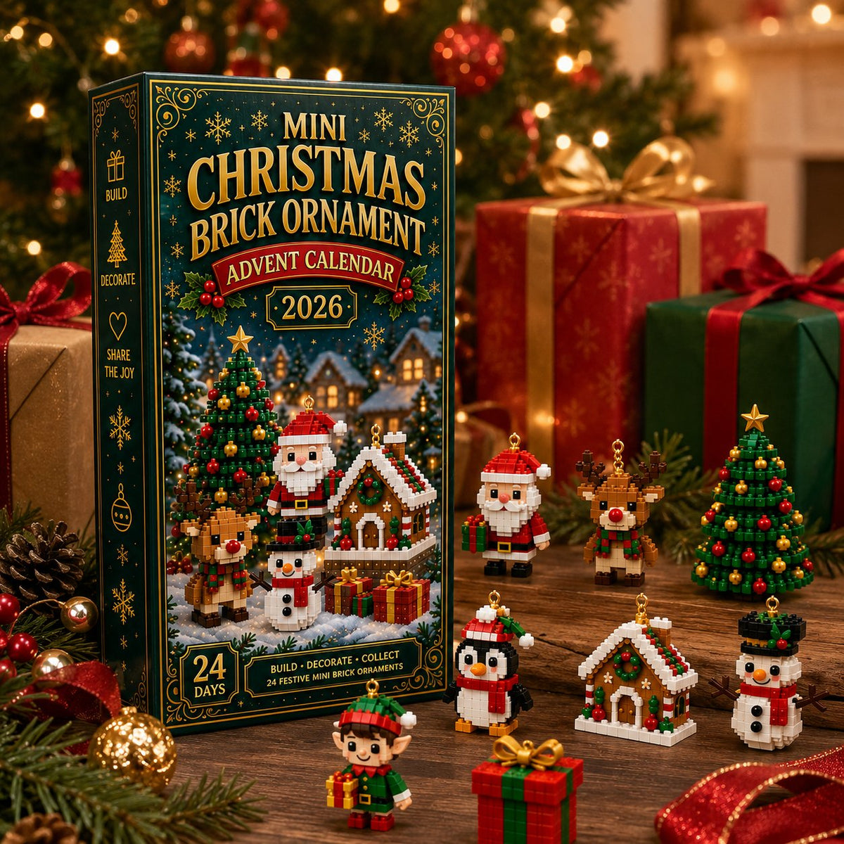 🎄 Christmas Special – 24-Day Mini Brick Ornament Advent Calendar