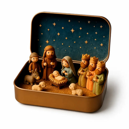 ✝️ Mini Nativity Scene in a Keepsake Tin – A Little Christmas Tradition-1