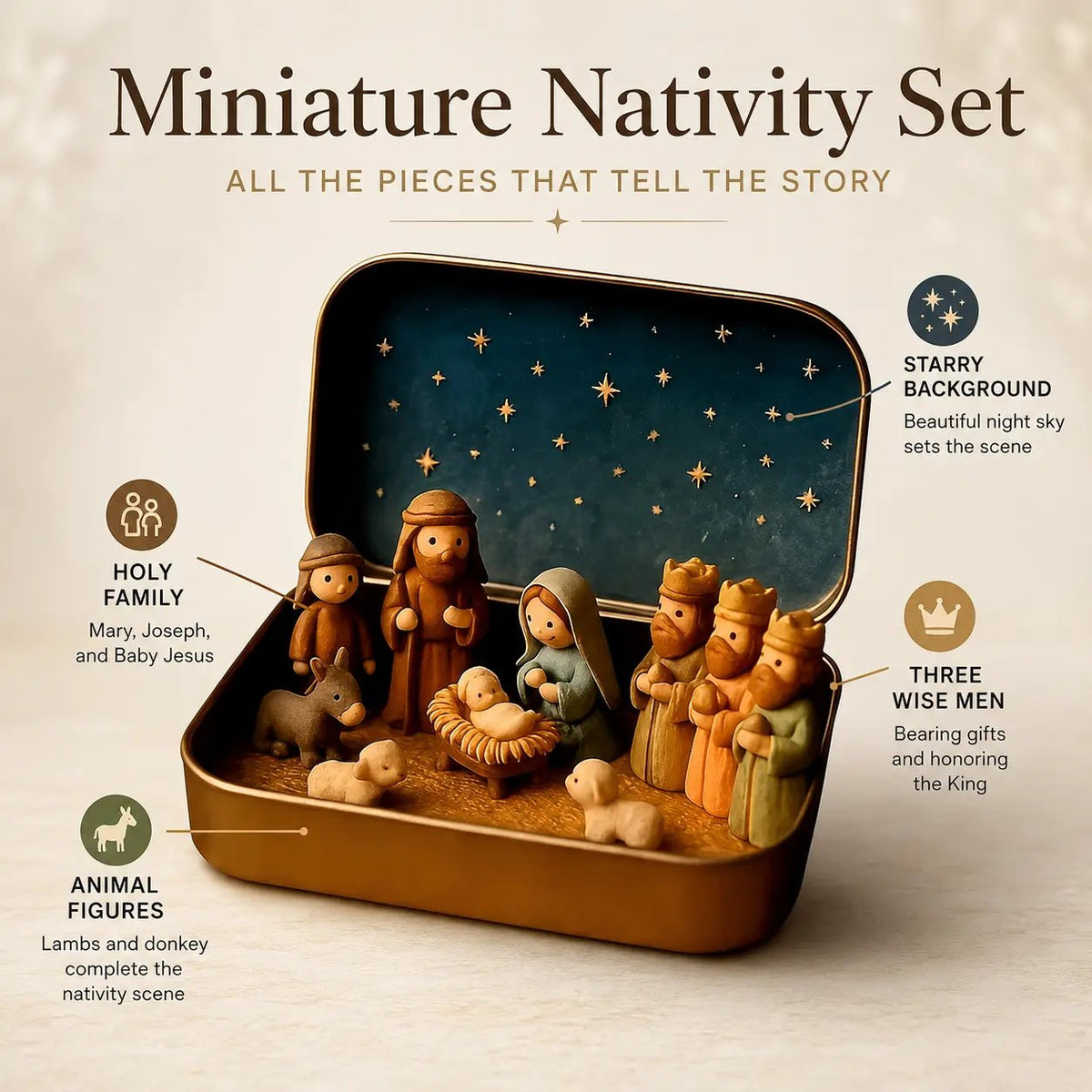 ✝️ Mini Nativity Scene in a Keepsake Tin – A Little Christmas Tradition-1