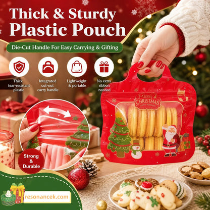 🎄 50% OFF | Christmas Self-Sealing Treat Bags – Cute Holiday Bags for Cookies & Candy 🎁