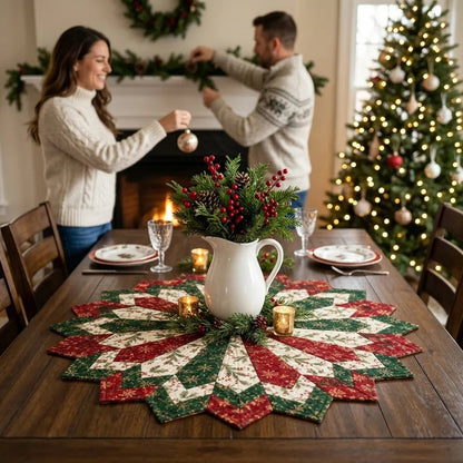 🎄 Limited-Time 50% OFF | Christmas Star Table Mat – Ready-Made or DIY Fabric Kit-1