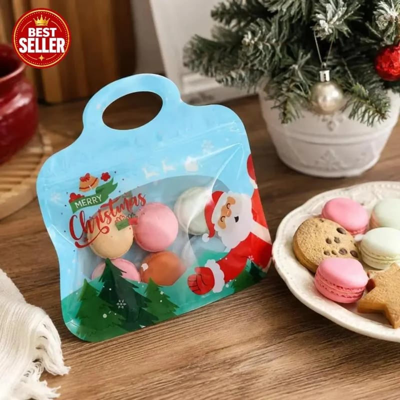 🎄 50% OFF | Christmas Self-Sealing Treat Bags – Cute Holiday Bags for Cookies & Candy 🎁