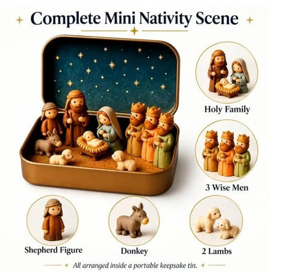 ✝️ Mini Nativity Scene in a Keepsake Tin – A Little Christmas Tradition-1