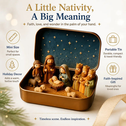 ✝️ Mini Nativity Scene in a Keepsake Tin – A Little Christmas Tradition-1