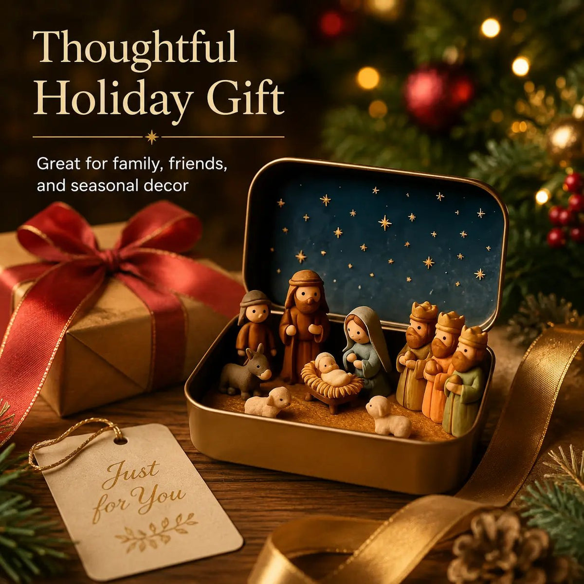 ✝️ Mini Nativity Scene in a Keepsake Tin – A Little Christmas Tradition-1