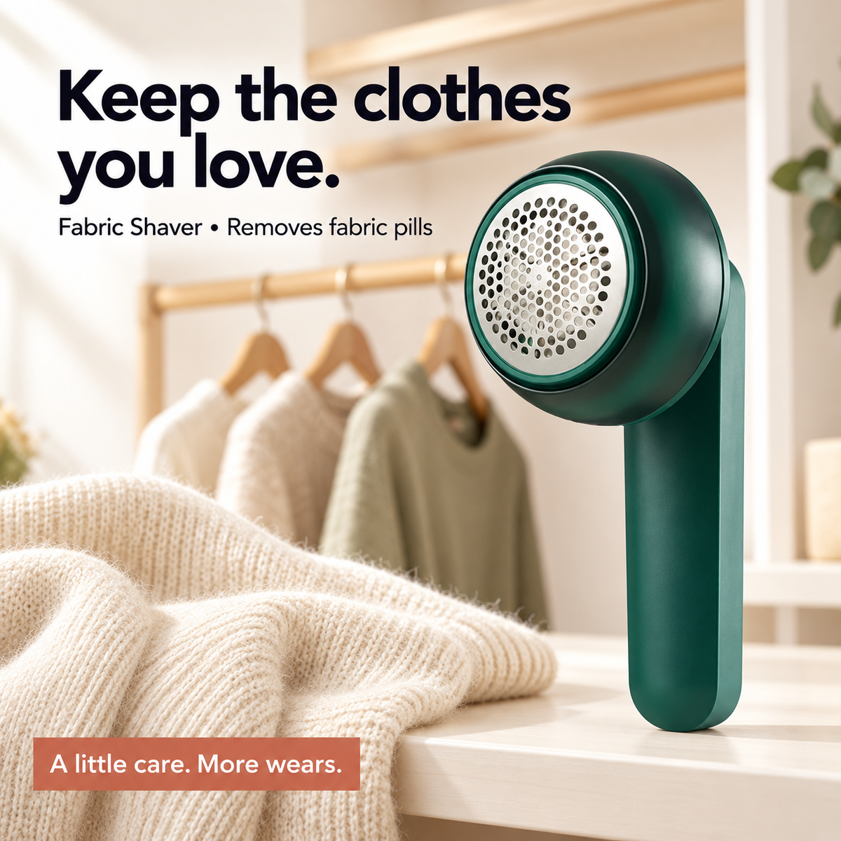 Rechargeable Fabric Shaver & Lint Remover — 3–6 Hour Battery Life