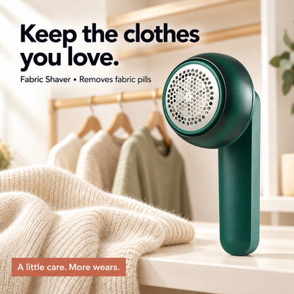 Rechargeable Fabric Shaver & Lint Remover — 3–6 Hour Battery Life